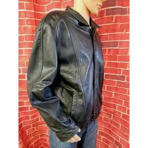 TANNERY EAST Vintage Motorcycle Black Soft Leather Men's Jacket Size XL? #R2